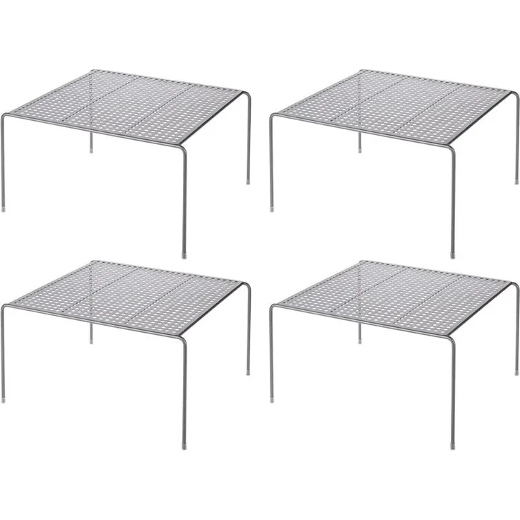 mDesign Geschirrablage Küchenregal Aufbewahrung Organizer 4er Set Metall Graphit