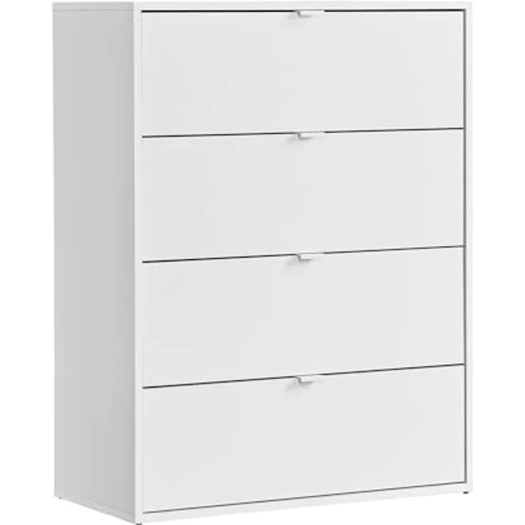 mokebo Sideboard Die Stilvolle (mit 4 Schubladen), Nachttisch, Highboard, Anrichte oder Kommode in Weiß – Bild 2