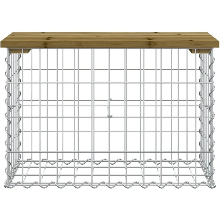 vidaXL Gartenbank aus Gabionen 63x31,5x42 cm Kiefernholz Imprägniert 834346 – Bild 3