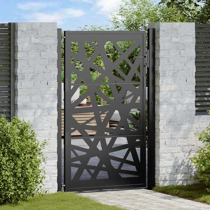 vidaXL Gartentor Schwarz 100x150 cm Stahl Leichtes Design 4100951 – Bild 1