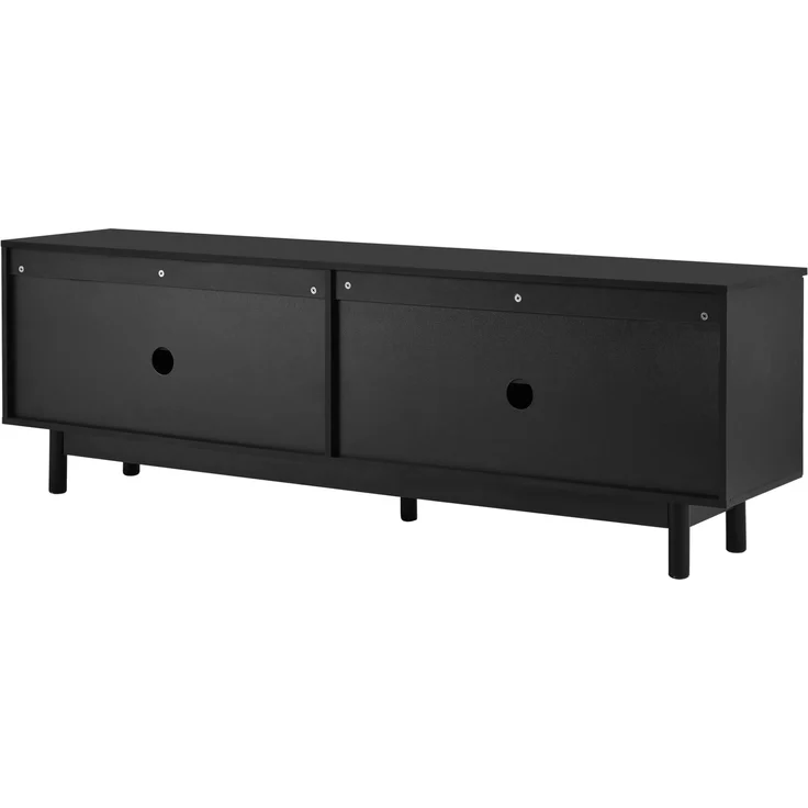 TV-Schrank Schwarz 175 x 38 x 56 cm mit 4 Türen Push-to-Open Stauraum – Bild 10