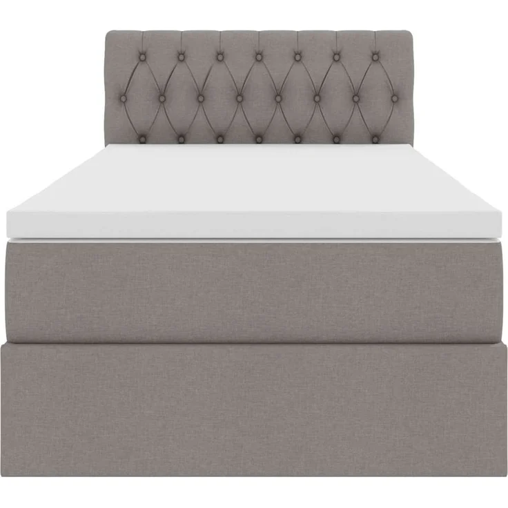vidaXL LED-Speicherbett mit Matratze Taupe 90 x 190 cm Stoff 3371178 – Bild 8