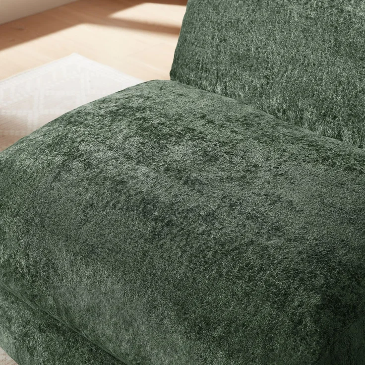 Multifunktionales, wandelbares Sofa, faltbarer Bodenliegestuhl, weiche Chenille-Füllung, ergonomischer Freizeitsessel--Helles Salbeigrün--90x118x86cm--YOUDENOVA – Bild 4