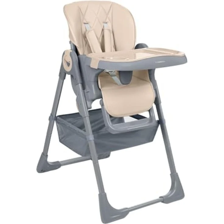 Kikkaboo Kinderhochstuhl Comfy höhenverstellbar, Gurt, Doppeltablett, klappbar braun – Bild 2