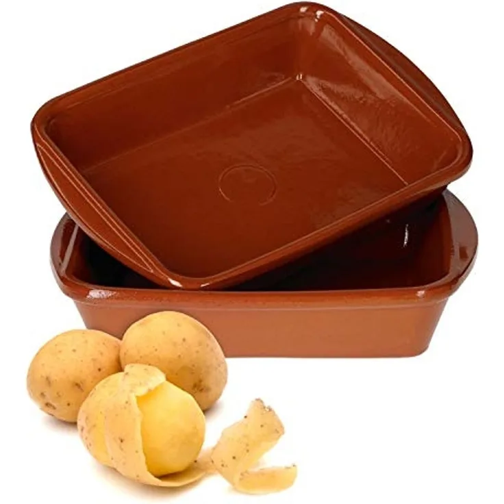 MamboCat Servierschale 2er Set Tonschale rechteckig 20x14,5 cm - 99523, Steingut