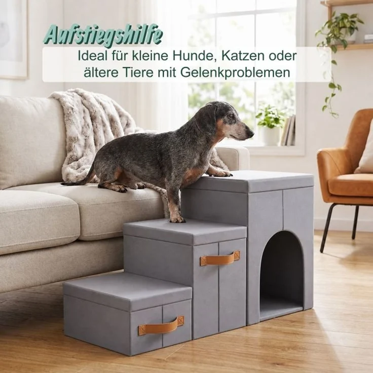 Relaxdays Faltbare Hundetreppe mit 3 Stufen – Bild 2