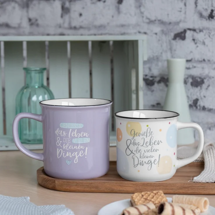 GRUSS & CO XL-Becher Motiv "Die kleinen Dinge" | Lieblingsbecher aus Porzellan, Tasse mit Spruch, 55 cl, mit Geschenkbanderole | Geschenk zum Geburtstag | 74179 – Bild 3