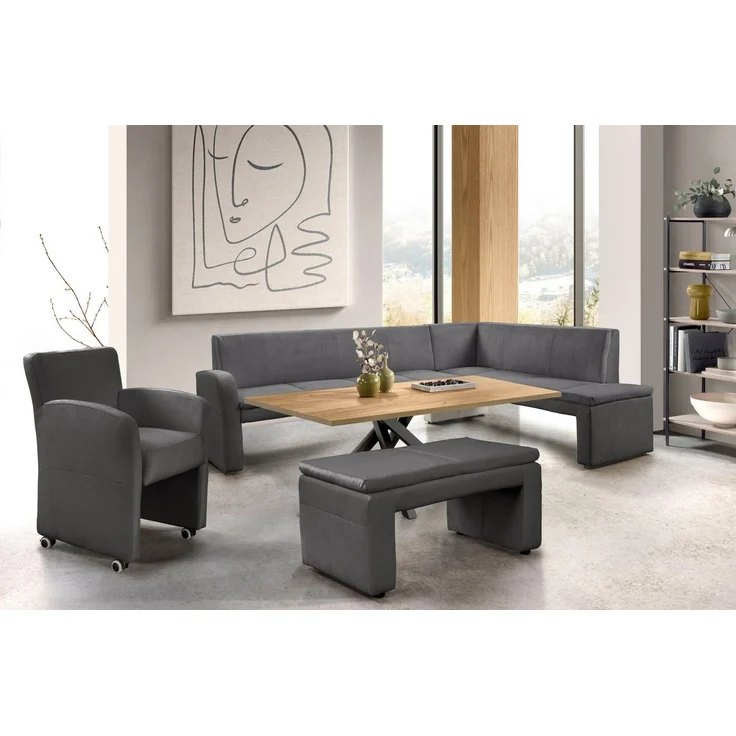 exxpo - sofa fashion Eckbank Cortado, elegant und modern mit hohem Sitzkomfort, hohe Bodenfreiheit, schöne Detailverarbeitung, wahlweise Lederbezug – Bild 2