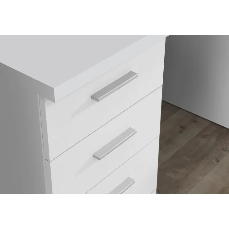 Schreibtisch >NET106< mit 4 Schubladen und Tür, in weiß - 145x76,3x60cm (BxHxT) – Bild 4