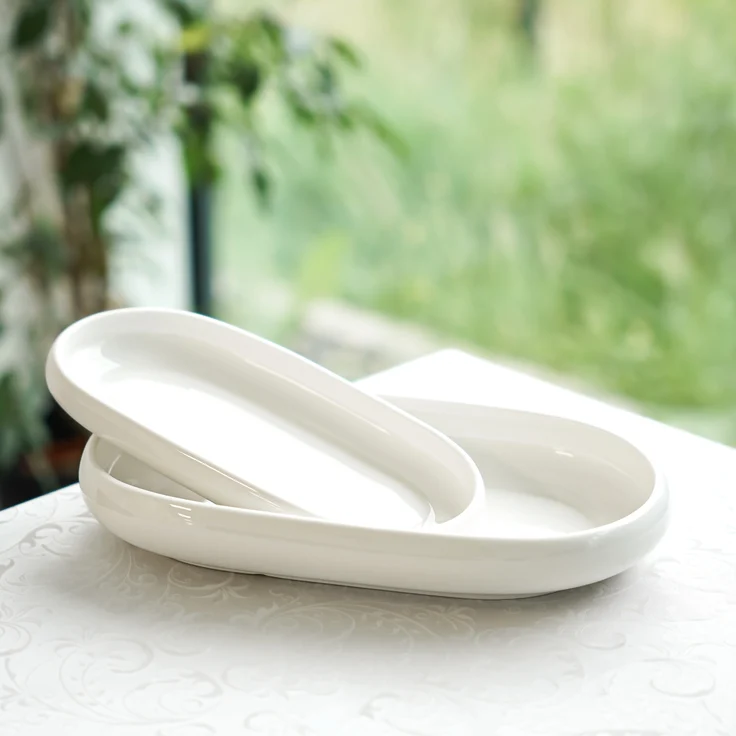 Belicia Servierplatten-Set aus Porzellan – 2-teilig in elegantem Weiß – Bild 5