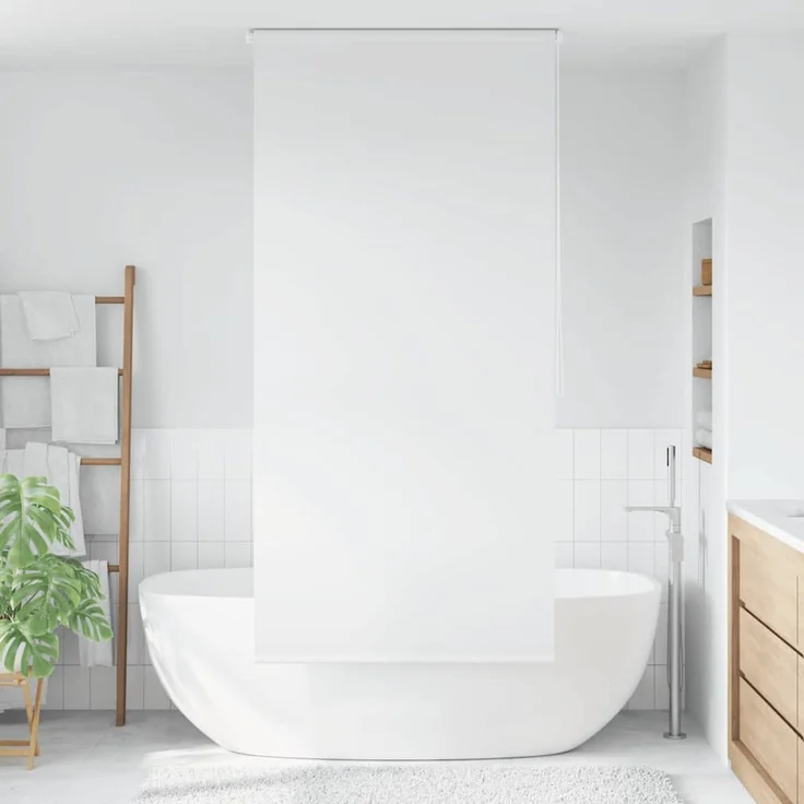 Duschrollo | Duschvorhang 120x240 cm Weiß – Bild 1