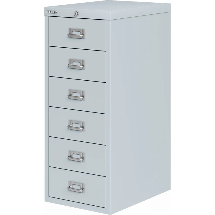 Bisley MultiDrawer™, 29er Serie, abschließbar, DIN A4, 6 Schubladen, Farbe lichtgrau – Bild 2