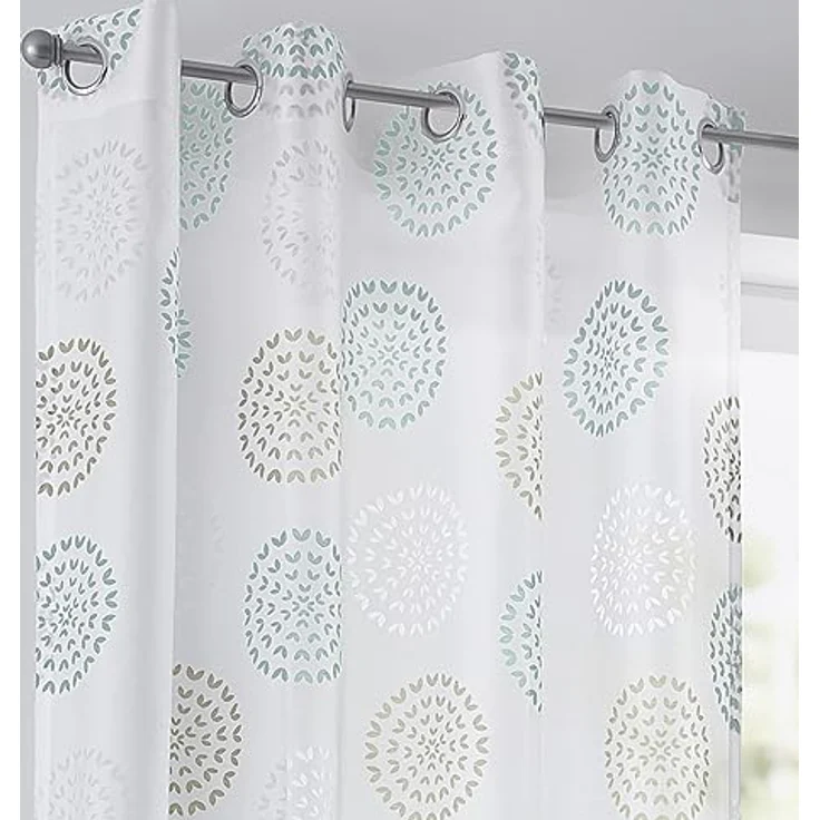 Kutti Vorhang Bella (1 St), Ösen, halbtransparent, Gardine, halbtransparent, Ausbrenner, bedruckt, Baumwolle-Polyester – Bild 3
