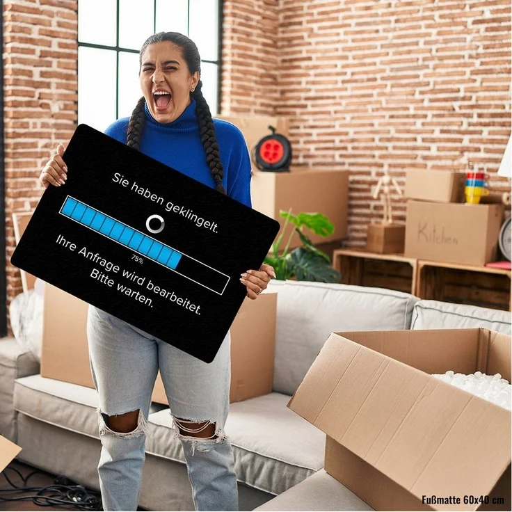 speecheese Fußmatte Sie haben geklingelt Fußmatte in 35x50 cm ohne Rand mit Spruch bitte – Bild 3