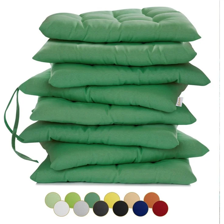 Lavea Stuhlkissen Lavea® Sitzkissen & Stuhlkissen 40x40 cm – 4er/8er Set, 40x40x3 cm, mit Stoffbändern, Indoor & Outdoor, für Garten & Balkon – Bild 1