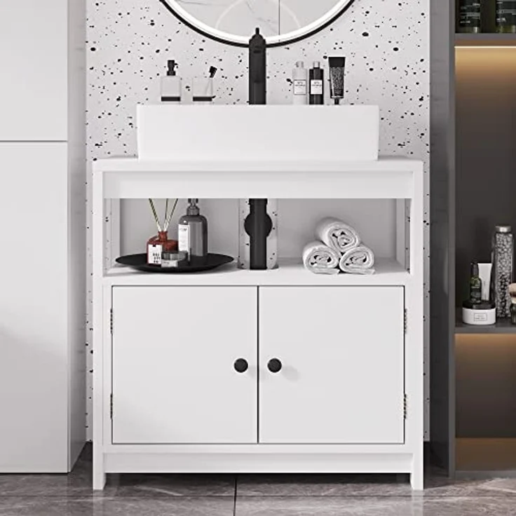 Homfa Nachttisch mit 3 Schubladen (1-St), Nachttschrank Nachtkommode Weiß 45x38x55,5cm – Bild 4