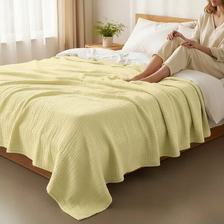 Wohndecke Musselin Decke, JASLIFE, Sommerdecke,100% Baumwolle – Bild 2
