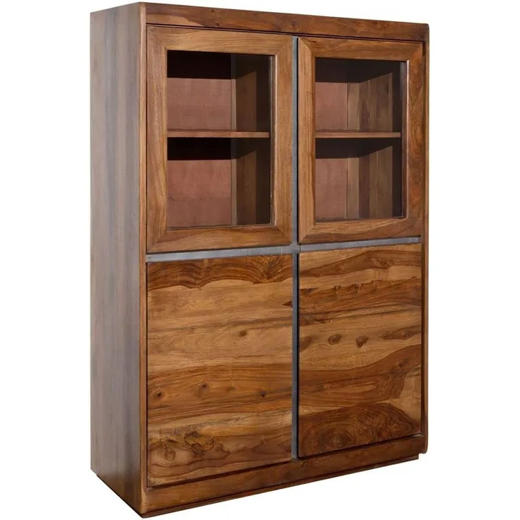 Vitrine Sheesham 102x40x147 noble unique lackiert SYDNEY #100