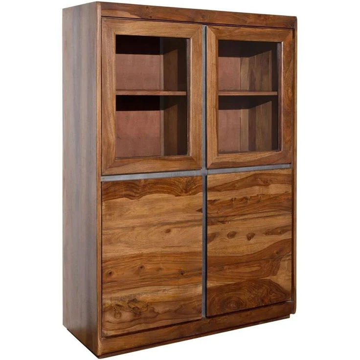 Vitrine Sheesham 102x40x147 noble unique lackiert SYDNEY #100 – Bild 1