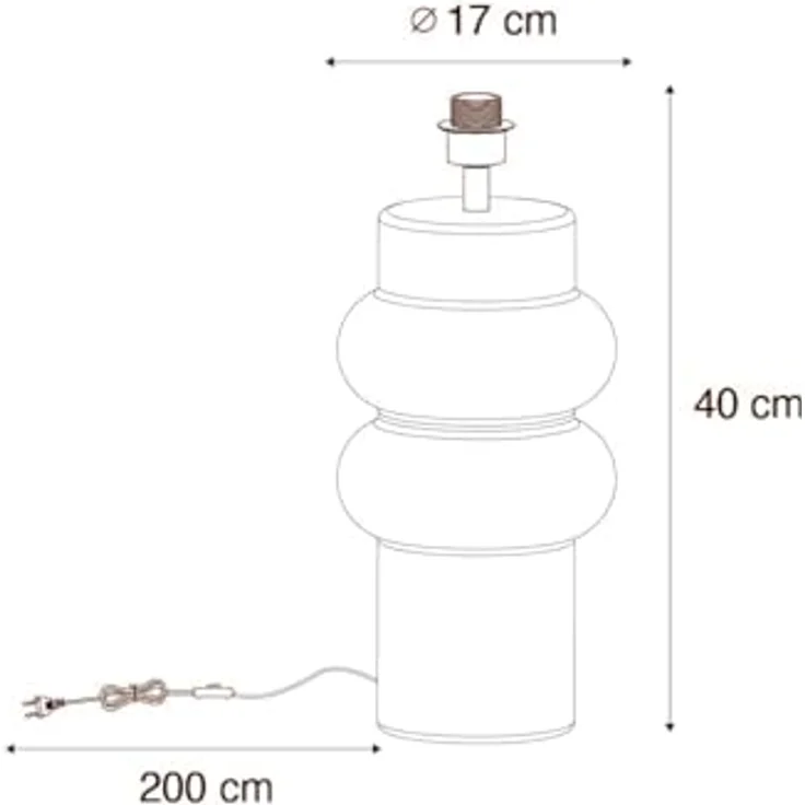 QAZQA Alisia Tischlampe, Design-Leuchte aus schwarzer Keramik, 17 cm, ohne Schirm, rund, dimmbar, E27, geeignet für Wohnzimmer und Schlafzimmer – Bild 4
