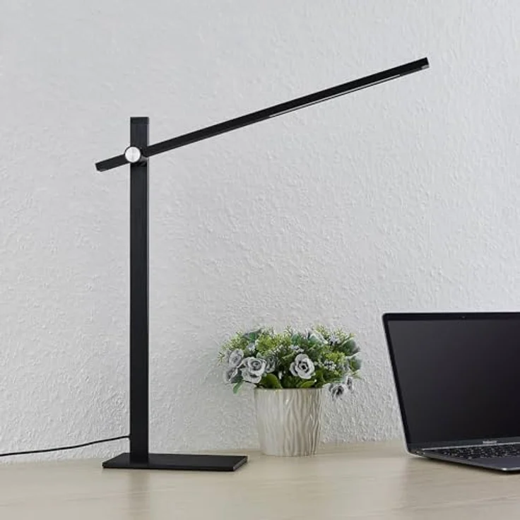 Lucande LED-Tischleuchte Wasko, dimmbar, schwarz, Metall, 4-stufige Helligkeitsregulierung – Bild 3