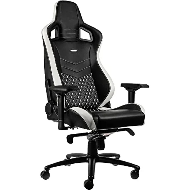 noblechairs Epic Gaming Stuhl - Bürostuhl - Schreibtischstuhl - Echtleder - Inklusive Kissen - Schwarz/Weiß/Rot – Bild 1