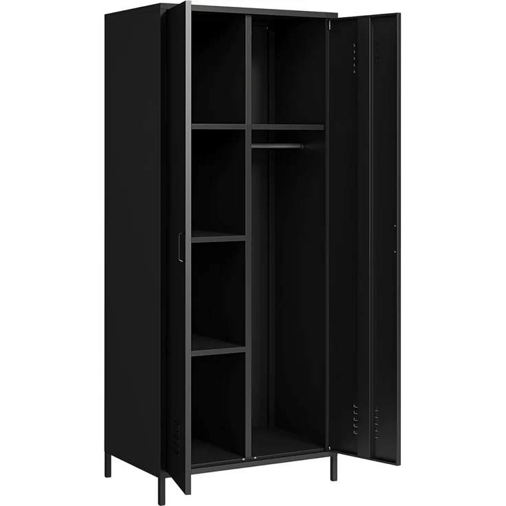 Kleiderschrank Seinäjoki 180x76x50 cm Schwarz [en. casa] – Bild 8