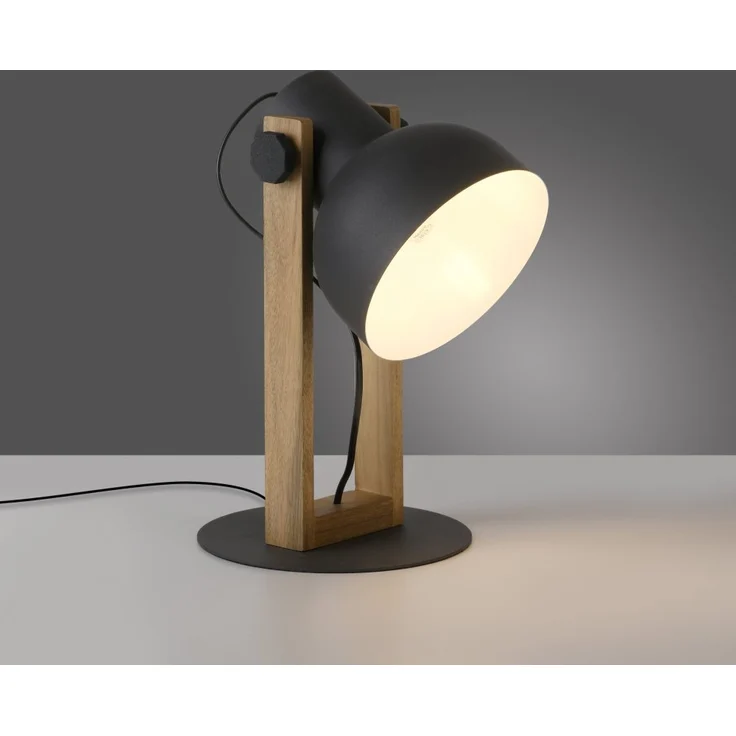 JUST LIGHT 15746-18 CUP 2.0 Tischleuchte schwarz Holz E27 – Bild 4