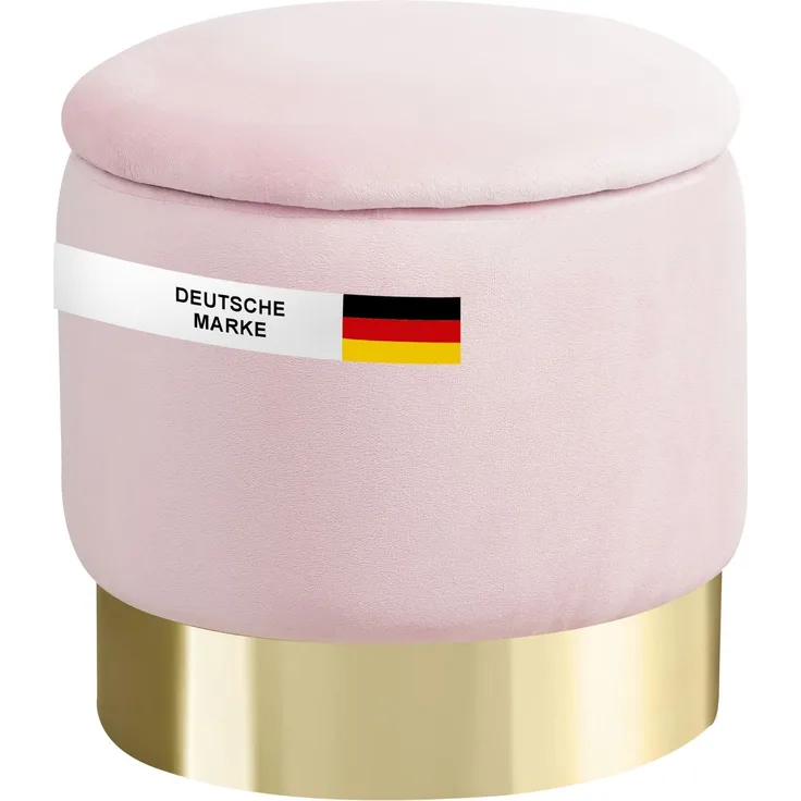 Albatros Hocker mit Stauraum Nizza Sitzhocker mit Stauraum, Modernes Design, Edler Samt-Bezug Sitztruhe Sitzbank mit Stauraum  optimal als Fußhocker Hocker Schminktisch, Rosa