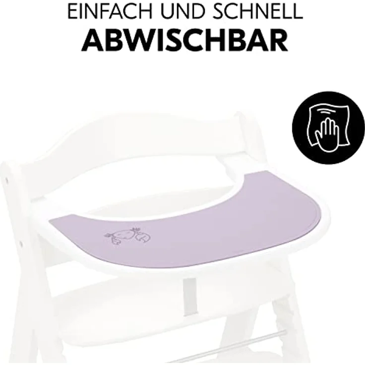 Hauck Silikon Auflage für Hochstuhl Alpha Essbrett Wooden/Click Tray oder Esstisch - Baby und Kinder Platzdeckchen, Abwaschbar, Rutschhemmend und Temperaturbeständig (Crab Lavender) – Bild 8
