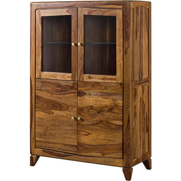 Highboard Sheesham 100x45x150 braun lackiert ANCONA #130