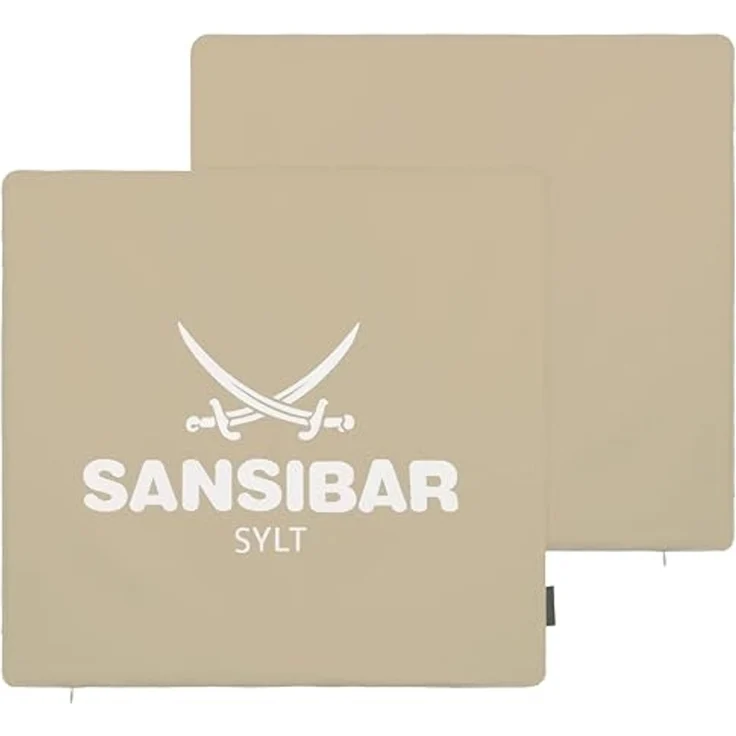 Sansibar Sylt Kissenhülle Kissenbezug Sansibar Sylt Kissenhülle, Sansibar Logo Druck, 45x45 cm, mit Logo-Schriftzug, mit verdecktem Reißverschluss – Bild 2