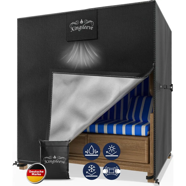 KINGSLEEVE® Abdeckung Strandkorb 120x90cm Wasserdicht Winterfest