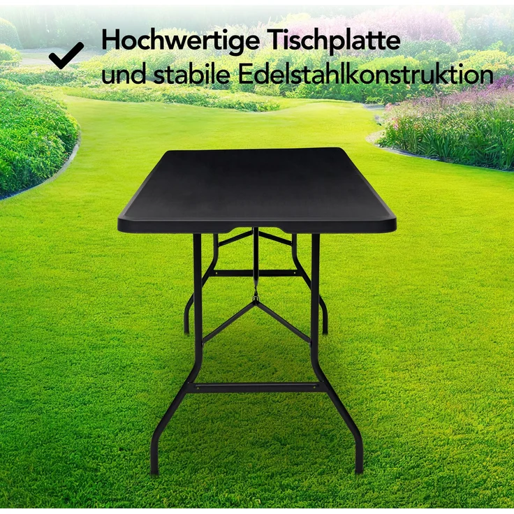 Brixy Klapptisch - Klapptisch - 180 x 70 x 74 cm - Campingtisch - Gartentisch - Tragbar - Schwarz – Bild 3
