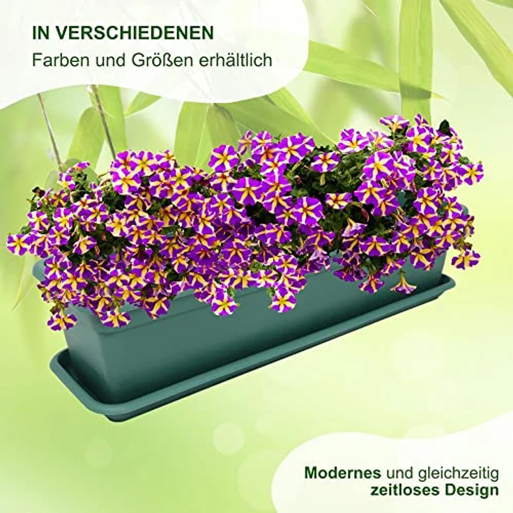 Heimwerkercenter Balkonkasten MePla Balkonkasten Balcony 40cm, Untersetzer - Grün - – Bild 7