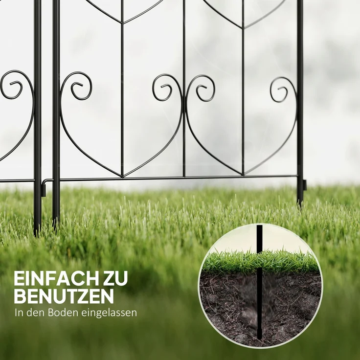 Rankgitter Metall 2er Set zum Stecken rostfrei Rankhilfe mit Vogeldesign für Kletterpflanzen 50x120 cm Spalier für Zimmerpflanzen Pflanzenspalier für Tomaten Blumen Kletterpflanzen Schwarz--Schwarz--50x1.3x120cm--YOUDENOVA – Bild 7