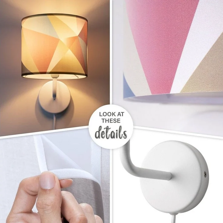 Paco Home Wandleuchte Kosy 309, LED fest integriert, Stecker Flur Lampe Wohnzimmer âˆ…18cm Pastell Deko Kabel 3m E14 – Bild 2