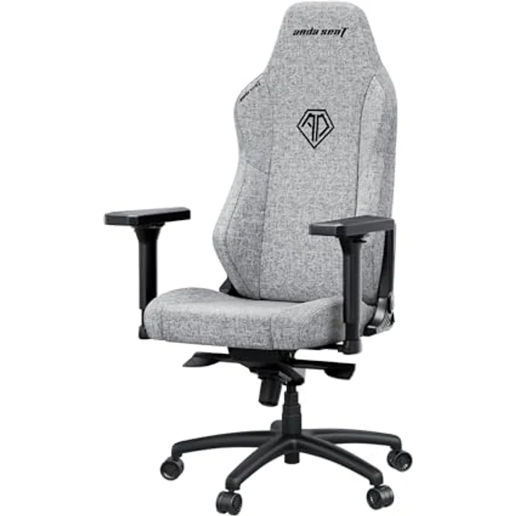 Anda Seat Phantom 3 Gaming Stuhl Ergonomisch - XL Gamerstuhle für Erwachsene mit 4D-Armlehnen, Leinenstoff, Nacken- und Lendenwirbelstütze, Schreibtischstuhl und Gamer Stuhl Grau – Bild 2
