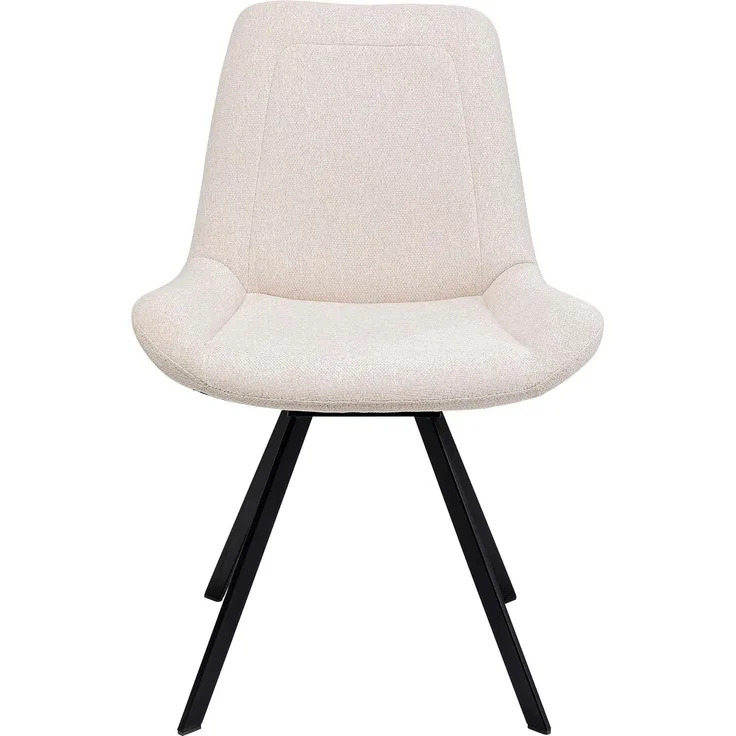 Kare Design Drehstuhl Baron, Creme, Esszimmerstuhl, 180 Grad drehbar, 88 x 57 x 63 cm (H/B/T)