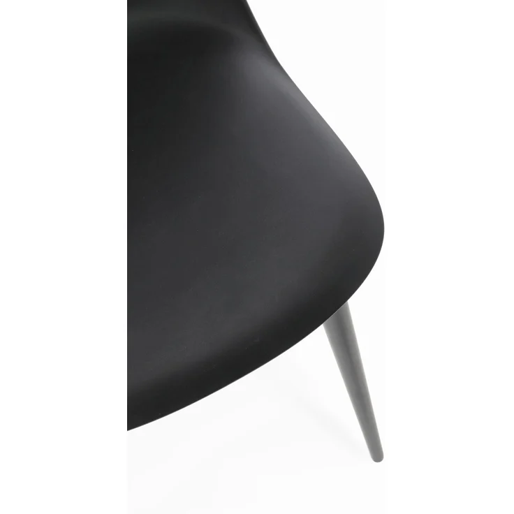 Esszimmerstuhl Ella 4er-Set aus Kunststoff, modernes Design, Schwarz, Metallgestell – Bild 6