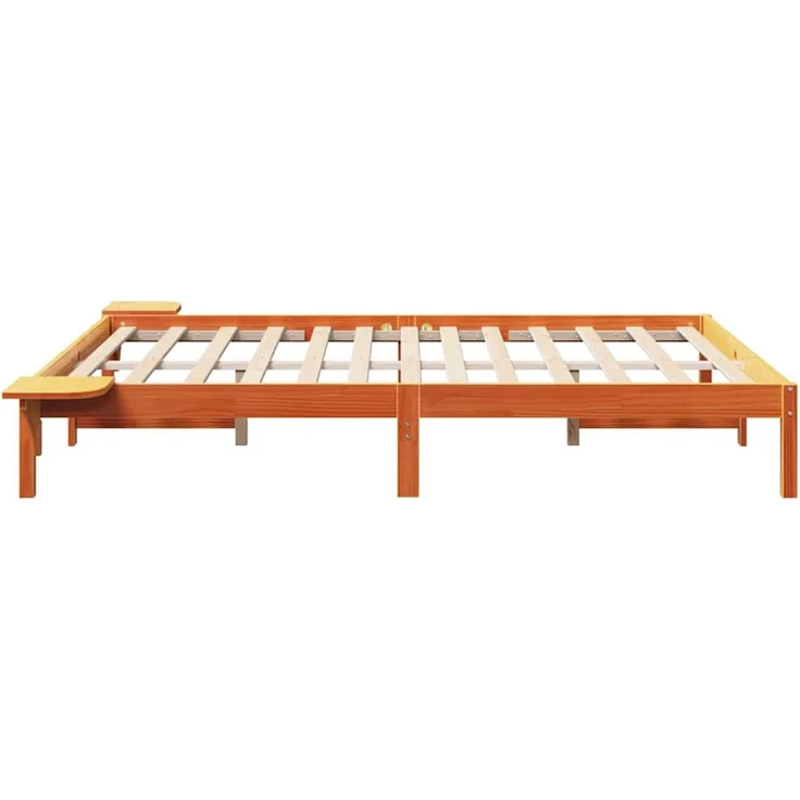 vidaXL Bettrahmen Wachsbraun 160 x 200 cm Massives Kiefernholz 873183 – Bild 6