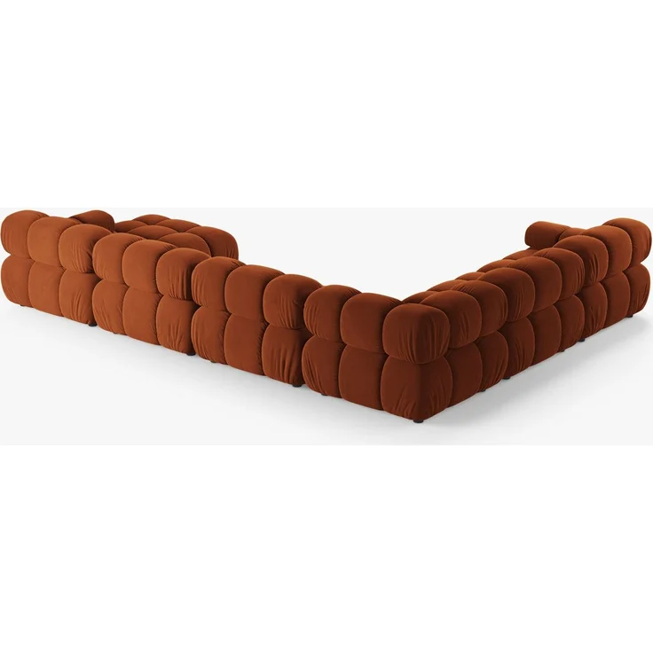 Micadoni Modulares Panorama Ecksofa Bellis 8-Sitzer Samt Bluvel Terrakotta Links – Bild 5