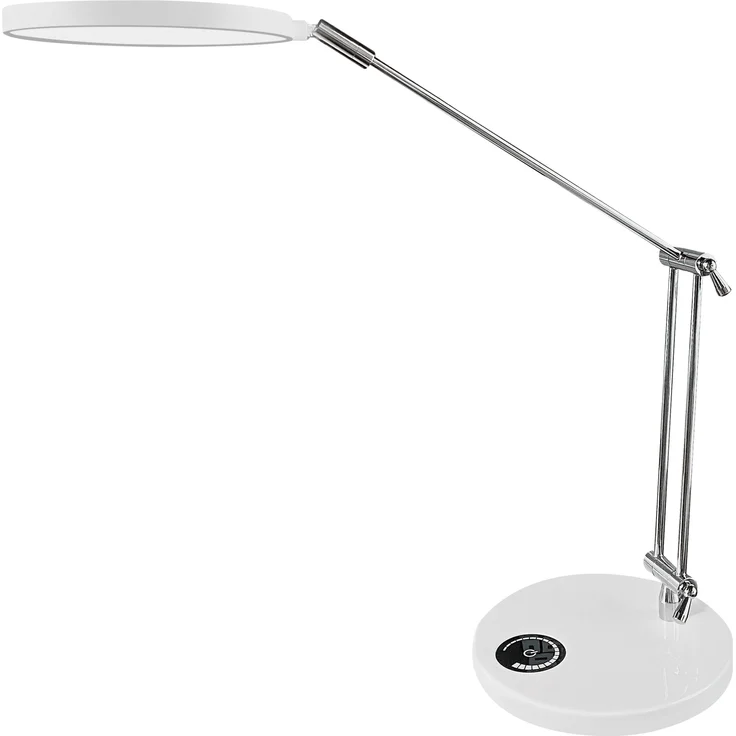 Hansa Spark Schreibtischlampe, 12 W LED mit 600 lm Lichtstrom, weiß, dimmbar, 30.000 Stunden Lebensdauer