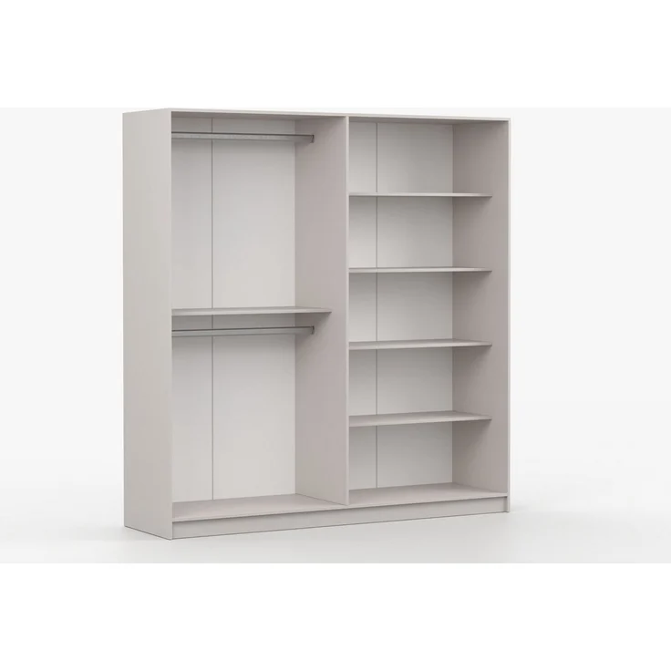 Deine Möbel 24 Komplettschlafzimmer Schlafzimmer-Set B MIRELO in Cashmere, (Set, 5-tlg, goldfarbene Griffe und Füße), mit Bett 160x200 cm, Kleiderschrank 200 cm, Kommode & 2 Nachttischen – Bild 4
