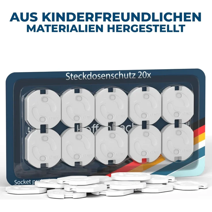 Steckdosensicherung mit Drehmechanik - 20x - Original Hoffenbach Germany - 2 Jahre Garantie - Kindersicherung für Steckdosen - Steckdosenschutz für Babys und Kinder – Bild 8