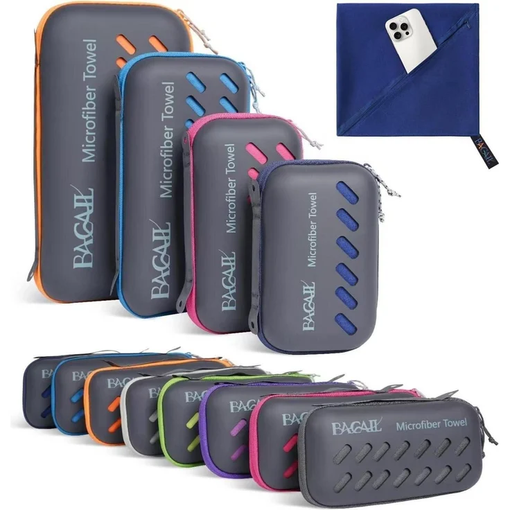 Handtuch Mikrofaser Schnelltrocknend Reise Royalblau XS - 80x40cm – Bild 1