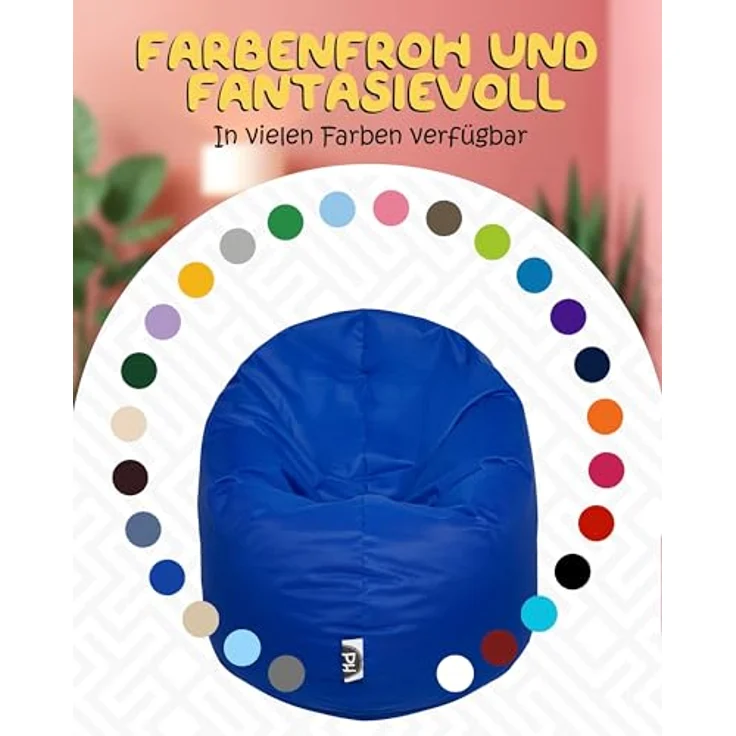 PATCH HOME 2 in 1 Funktion Sitzsack Sessel Bean Bag Sitzsäcke Gaming mit Reißverschluss bereits befüllt - Ø 125cm - Blau – Bild 9