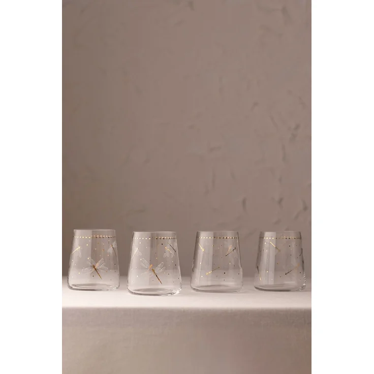 Hermia Concept 'Dragonfly 420' Gläser-Set (4-teilig), Transparent, 9 x 9 x 10 cm, 420 ml – Bild 1