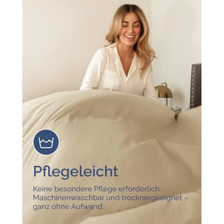 Spannbettlaken 120x190 cm Beige - 40cm (16") Tiefe Tasche - Premium Mikrofaser Spannbetttuch - Weich, Knitter- und Bügelfrei - Atmungsaktiv, Hypoallergen und Oeko-TEX Standard 100 Zertifiziert – Bild 7