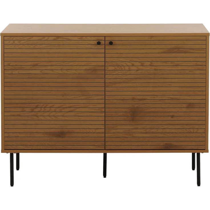 Sideboard HWC-N78, Kommode Schrank Anrichte, skandinavischer Stil Metall Holz Melamin MVG 86x110x40cm ~ natur – Bild 5